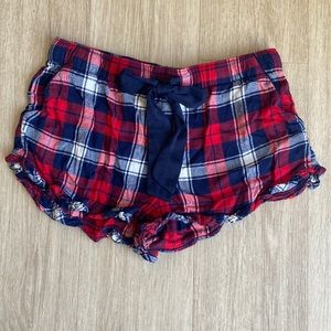 Aerie Flannel Boxer Shorts Chilly Red M